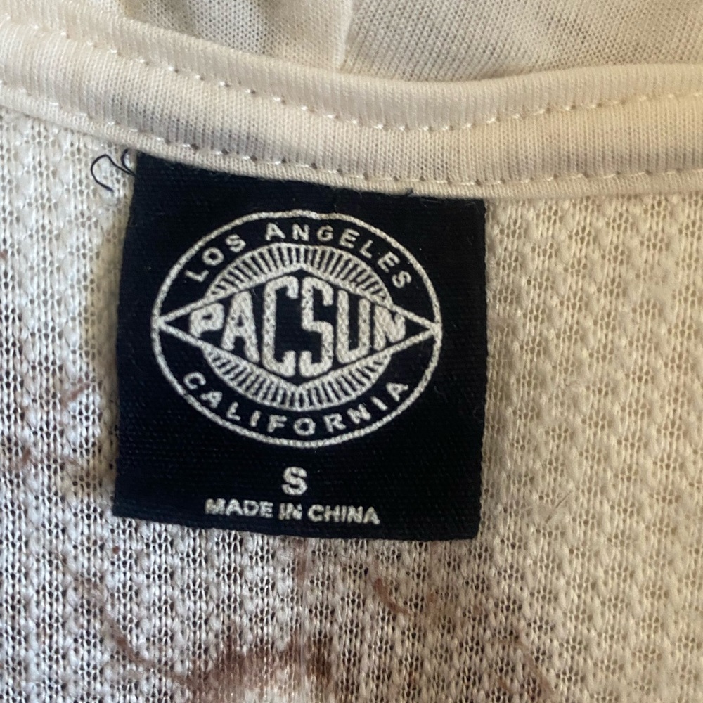 PacSun Brown and Cream Yin Yang Fleece Jacket women‎ size small - Picture 10 of 11